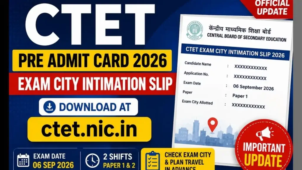 CTET Pre Admit Card 2026